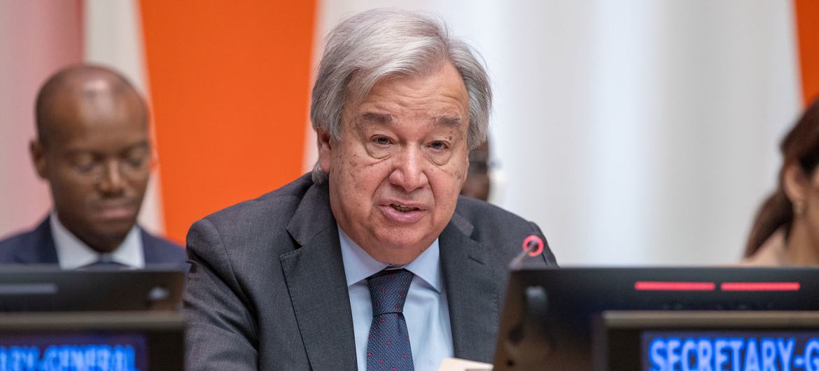 Secretary-General António Guterres addresses the informal meeting of the General Assembly plenary on his Our Common Agenda report